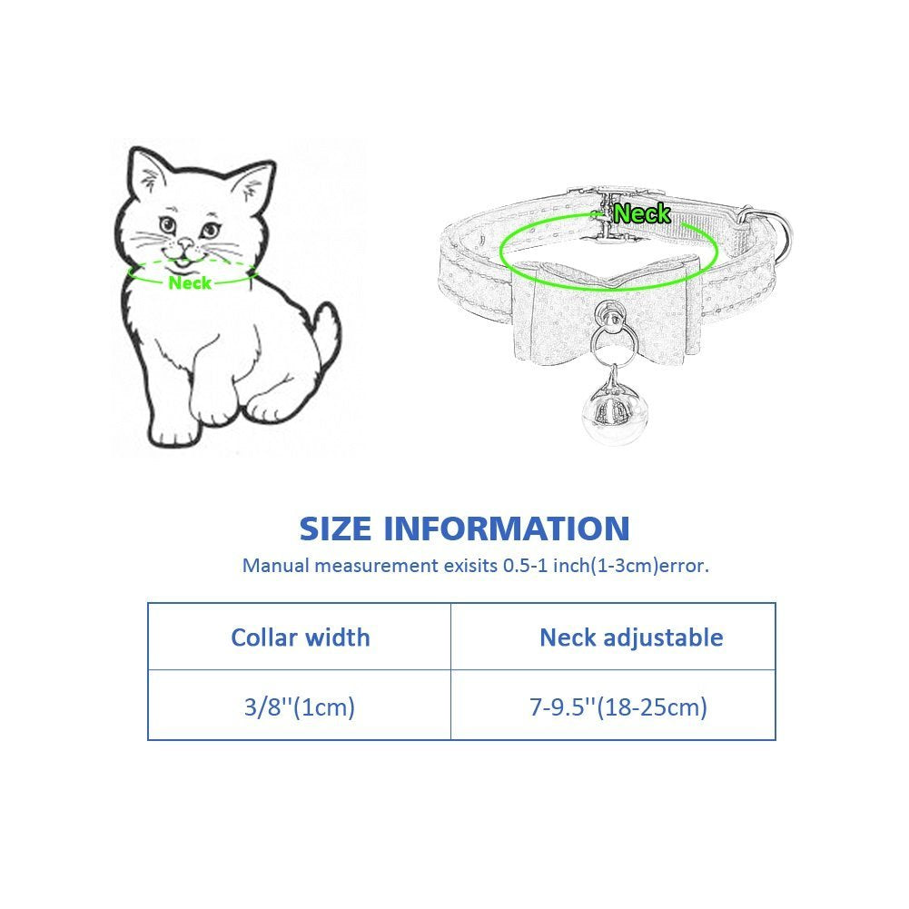 Stock Show 2Pcs Small Pet Velvet Bowknot Collar With Bell Adjustable Pu Leather Cute Necklace Bow Tie For Cat Kitten Kitty Dog Puppy, Pink&Red