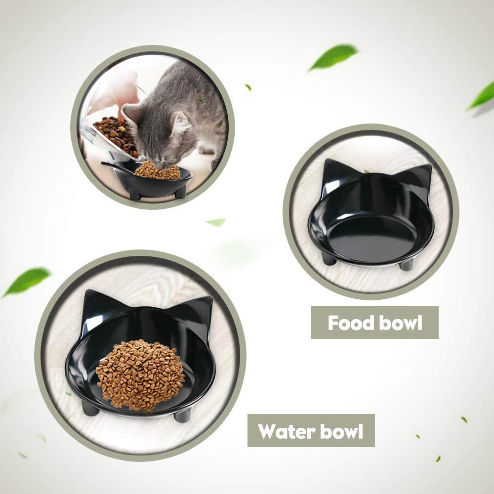 Cat Bowl Cat Food Bowls Non Slip dog Dish Pet Food Bowls Shallow Cat Water Bowl Cat Feeding Wide Bowls to Stress Relief of Whisk