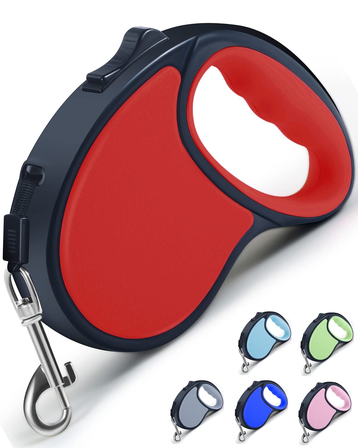 Retractable Dog Leash,[Strong Nylon Tape][One-Handed One Button Lock] For Small Medium Dogs And Cats,16Ft Pet Walking Leash With