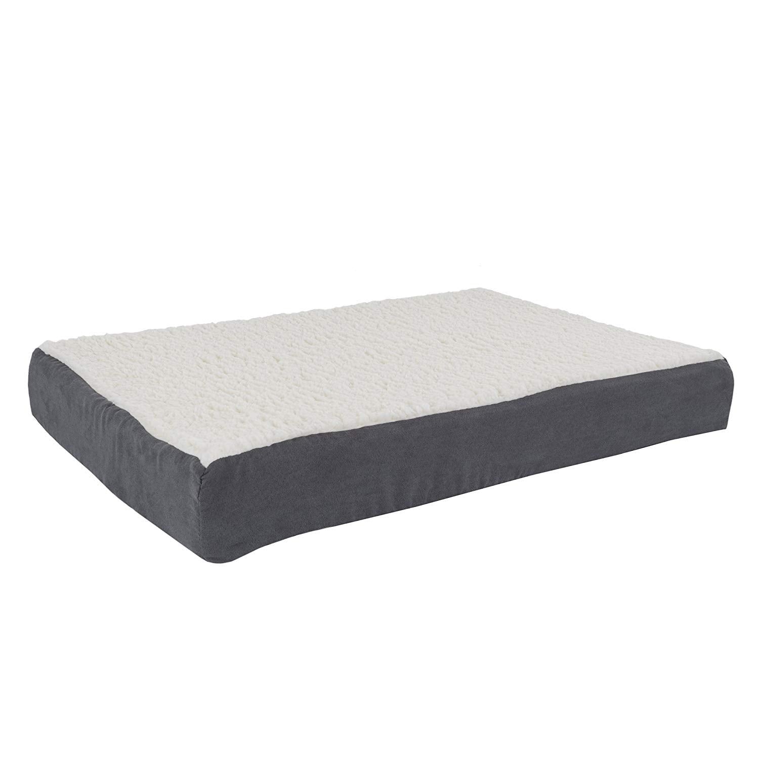 PETMAKER Orthopedic Dog Bed - 2-Layer 30x20.5-Inch Memory Foam Pet Mattress with Machine-Washable Sherpa Cover for Medium Dogs u