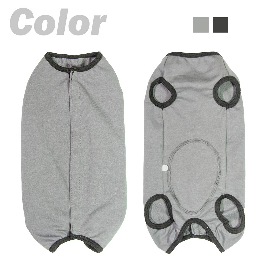 Dogs Recovery Suit Post Surgery Shirt For Puppy, Wound Protective Clothes For Little Animals(Grey-Xs)