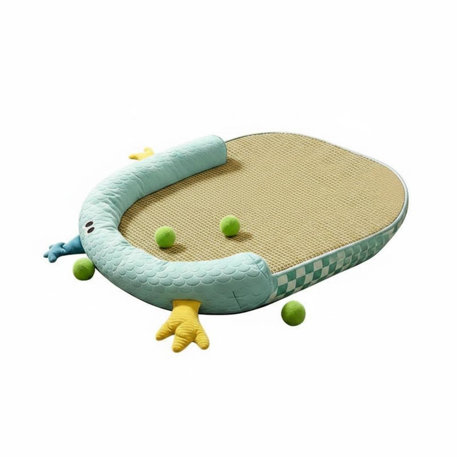 Merishopp Summer Use Oval Pet Cooling Bed AntiSlip Dog Cooling Mat No Electricity Breathable Dog Mat for Dogs, Cats, Green, L |