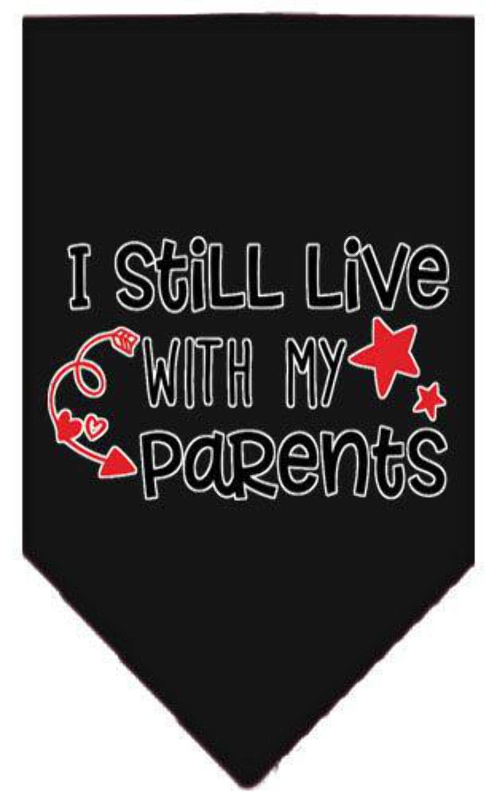 Pet and Dog Bandana Screen Printed, "I Still Live With My Parents" Orange Small