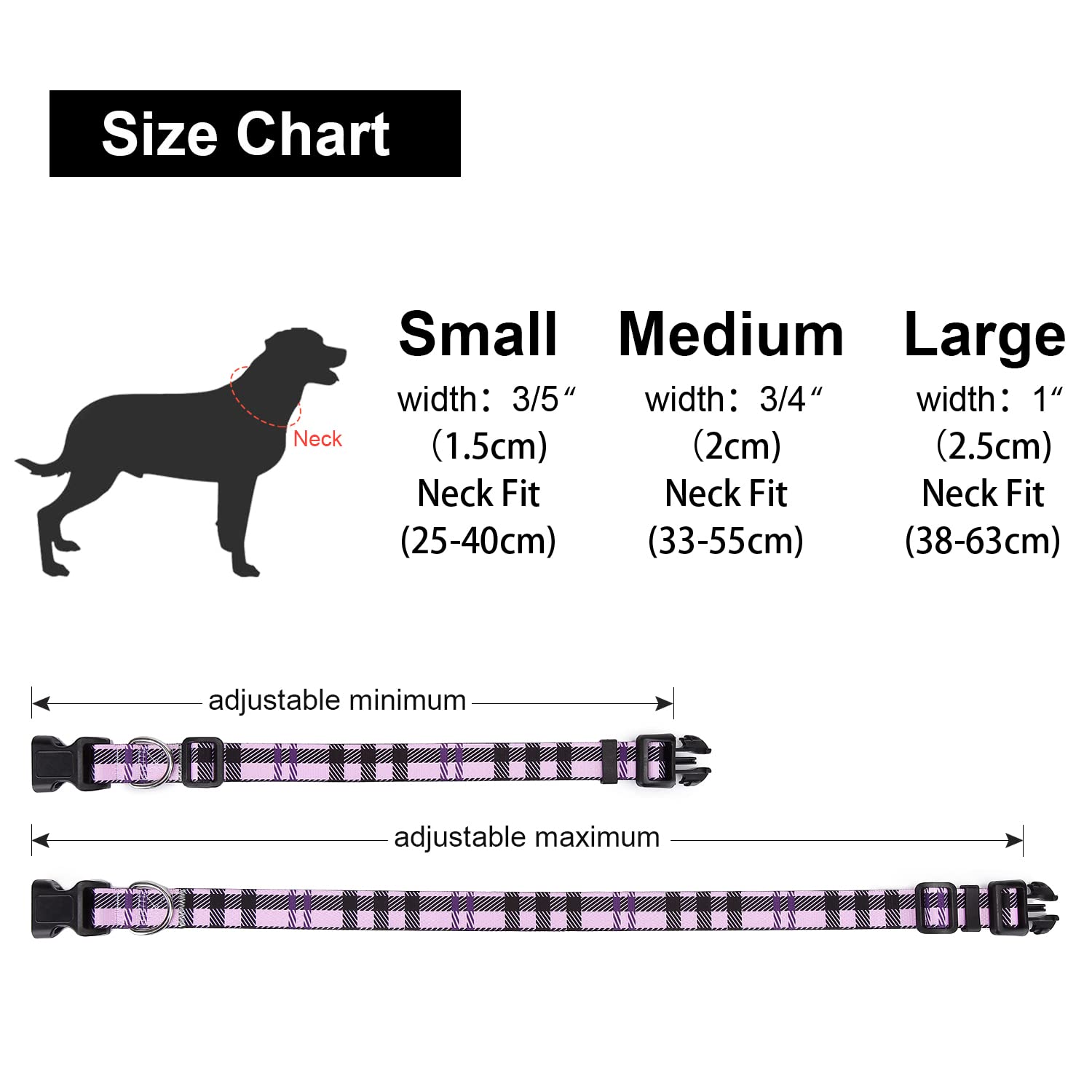 Suredoo Adjustable Dog Collar With Patterns, Ultra Comfy Soft Nylon Breathable Pet Collar For Small Medium Large Dogs (S, Purple