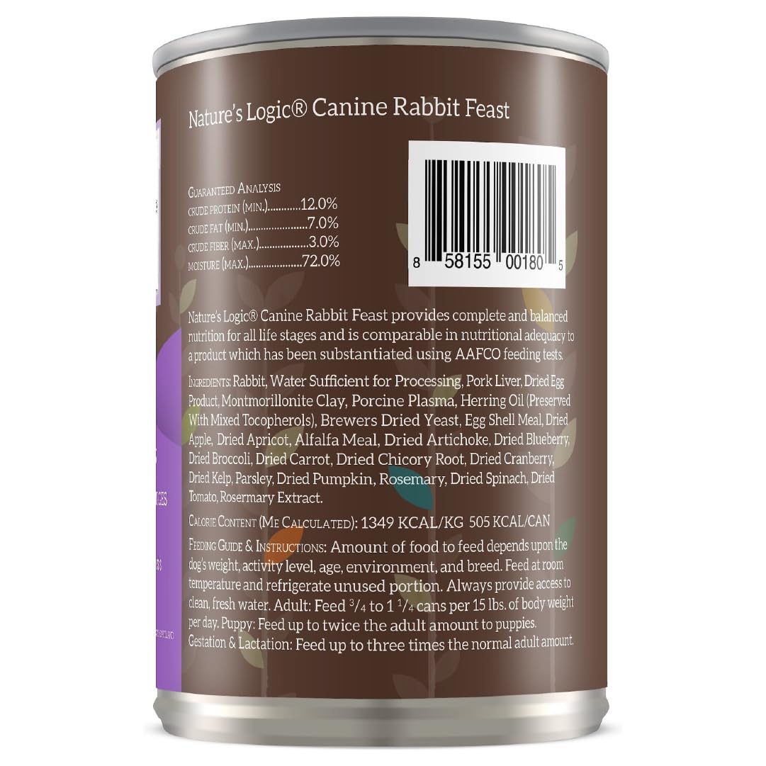 Natures Logic NL00180 Grain-Free Rabbit Feast Wet Dog Food, One Size