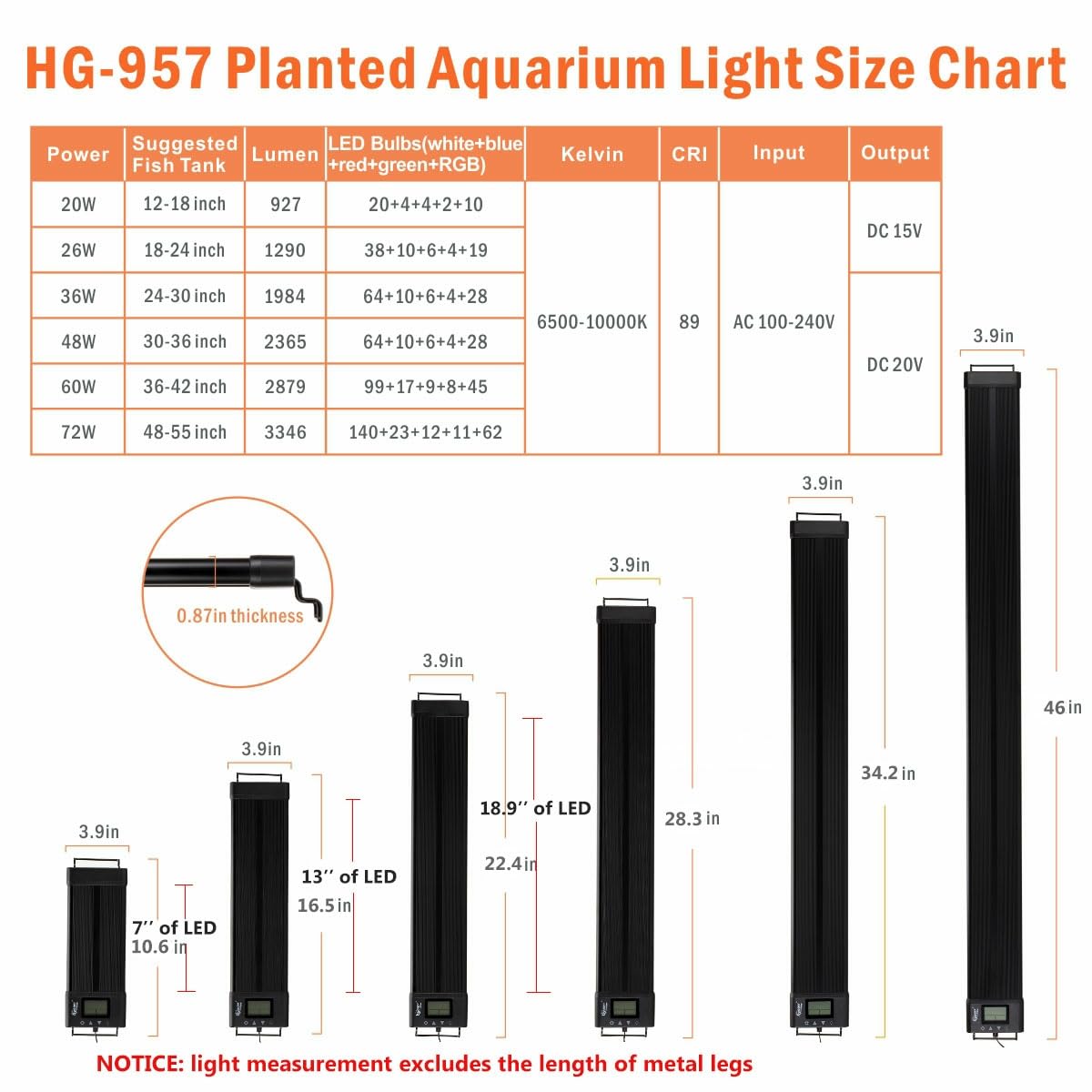 Hygger Auto On Off Led Aquarium Light Extendable 12-55 Inches 7 Colors Sunrise Sunset Full Spectrum Light Fixture For Freshwater Planted Tank Build In Timer Sunrise Sunset (36W(24'-30'))