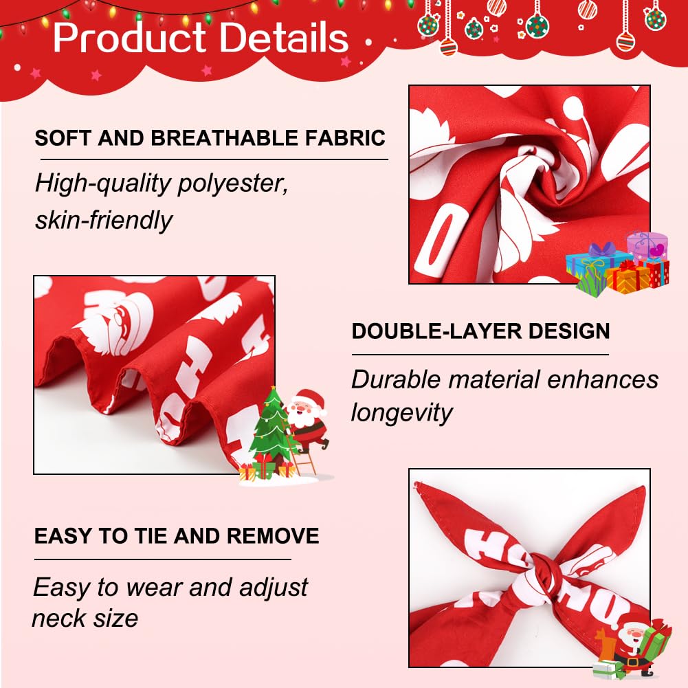 Vivifying Dog Christmas Bandana, 2 Pack Santa Claus And Christmas Tree Pet Scarves For Small Medium And Large Dogs, Holiday Cost