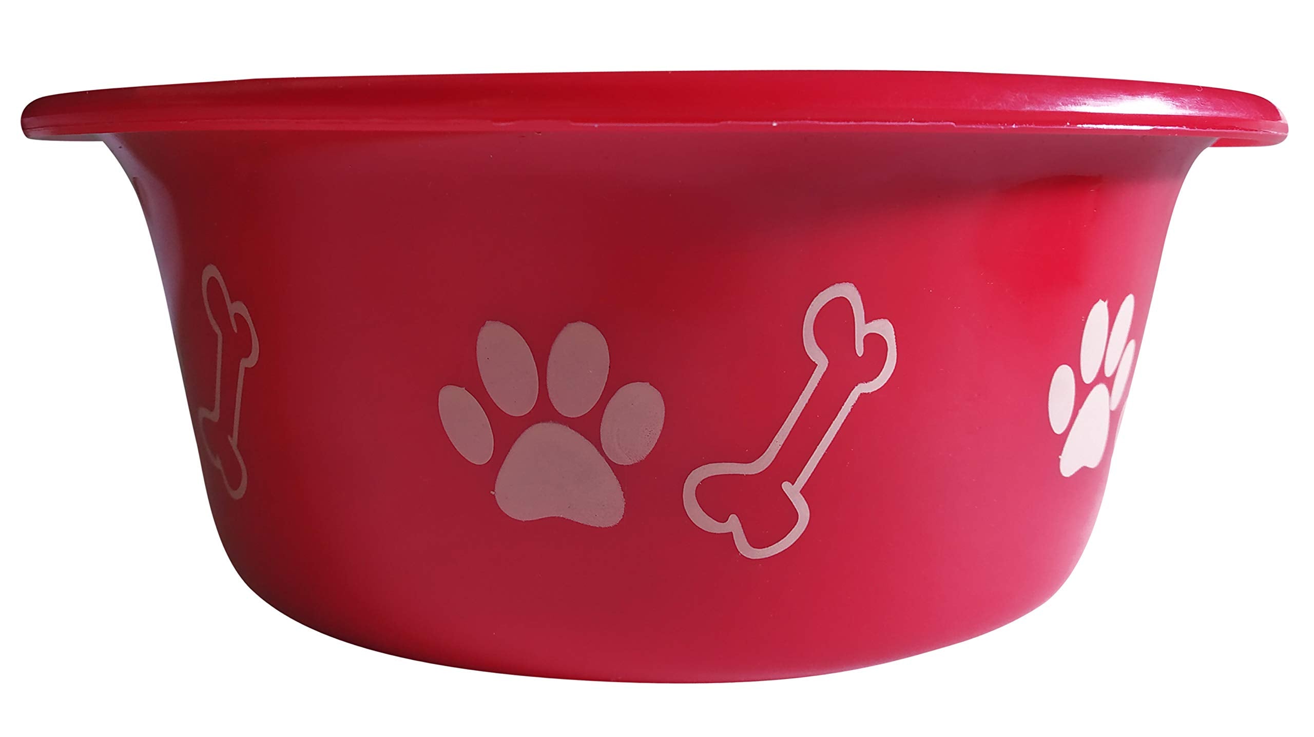1 Pc 900 Ml Regular Colored Stainless Steel Dog Food Bowl Code Nipb206 (Red)