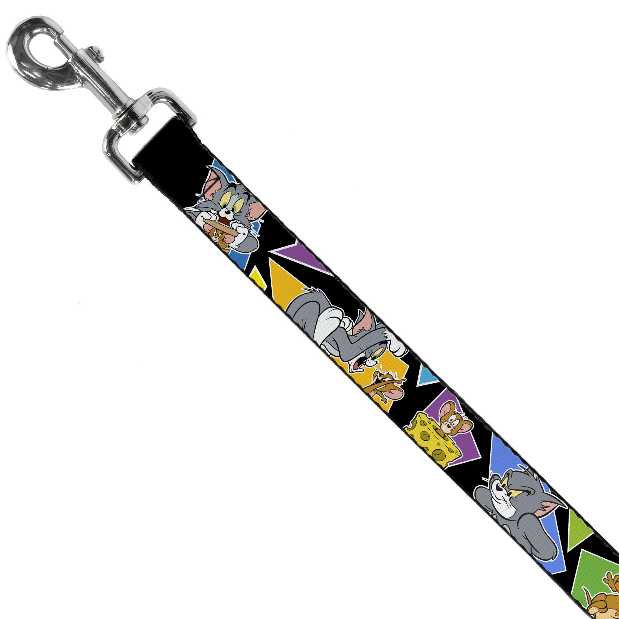 Dog Leash Tom Jerry Poses Black Multi Color 6 Feet Long 1.5 Inch Wide