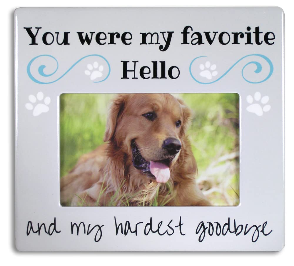 BANBERRY DESIGNS Personalized Pet Remembrance Gift Customized Pet Memorial Picture Frame Bereavement Custom Photo Frame for Dog 