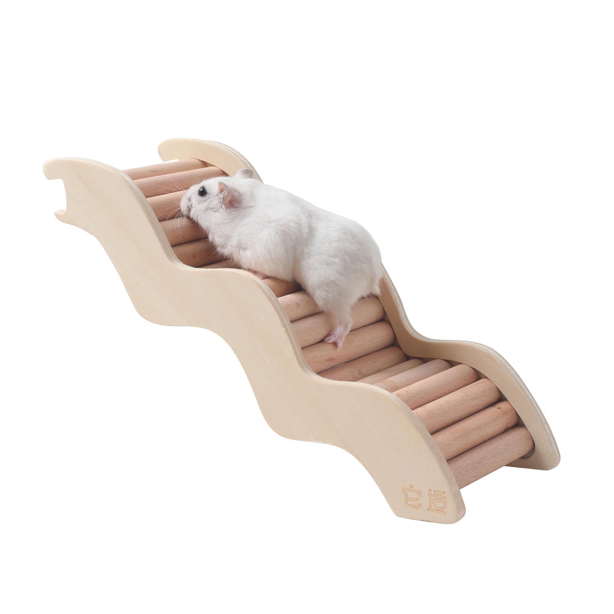 Tafit Hamster Ladder Bridge - Wooden Hamster Climbing Toy for Cage Decor and Accessories, Ideal for Hamsters, Gerbils, Mice, and