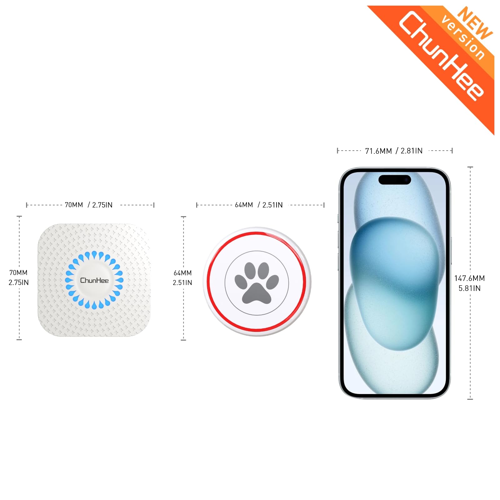 Chunhee Smart Dog Door Bell Wireless Puppy Doorbell For Potty Training, Dog Bells To Go Outside,Bell For Dogs To Ring To Go Potty [New 2024]