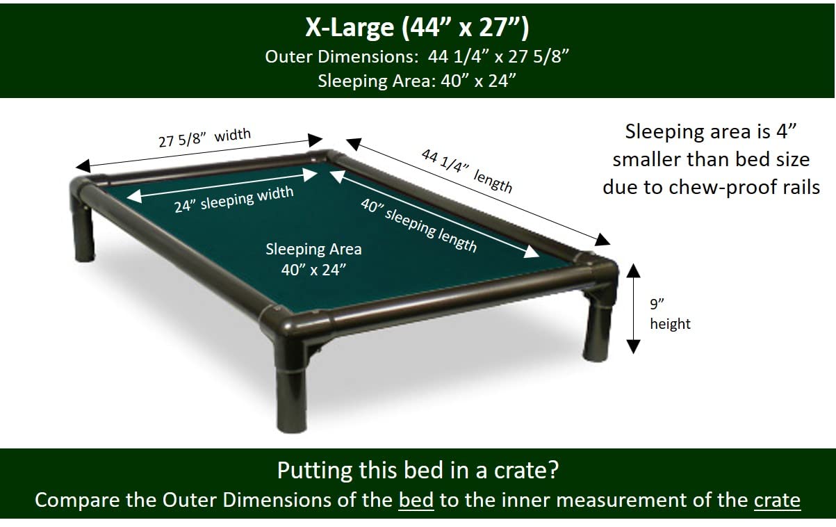 Kuranda Chewproof Dog Bed - Walnut PVC - 44'' x 27'' - Ballistic Nylon - Forest