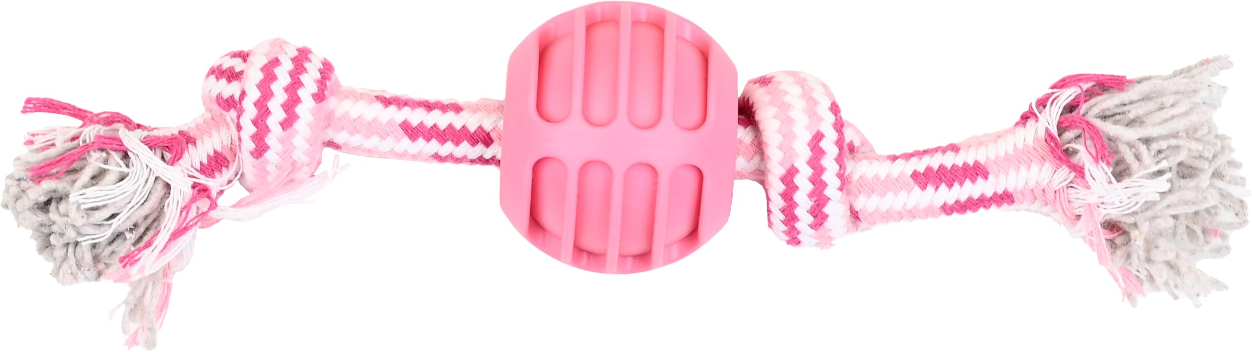 Pawpaya Bone Buddie Tpr + Rope Dog Toy Set, Pink