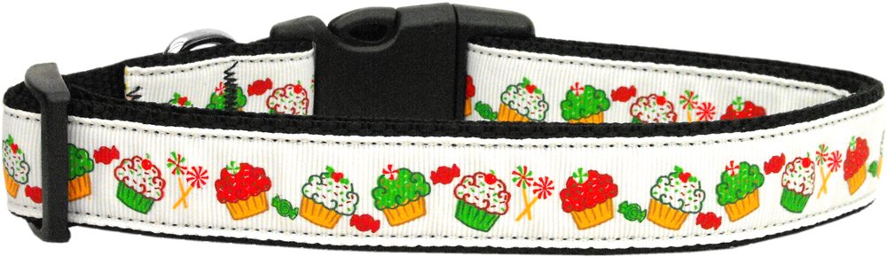 Christmas Pet Dog & Cat Nylon Collar or Leash, "Christmas Cupcakes" MD Collar