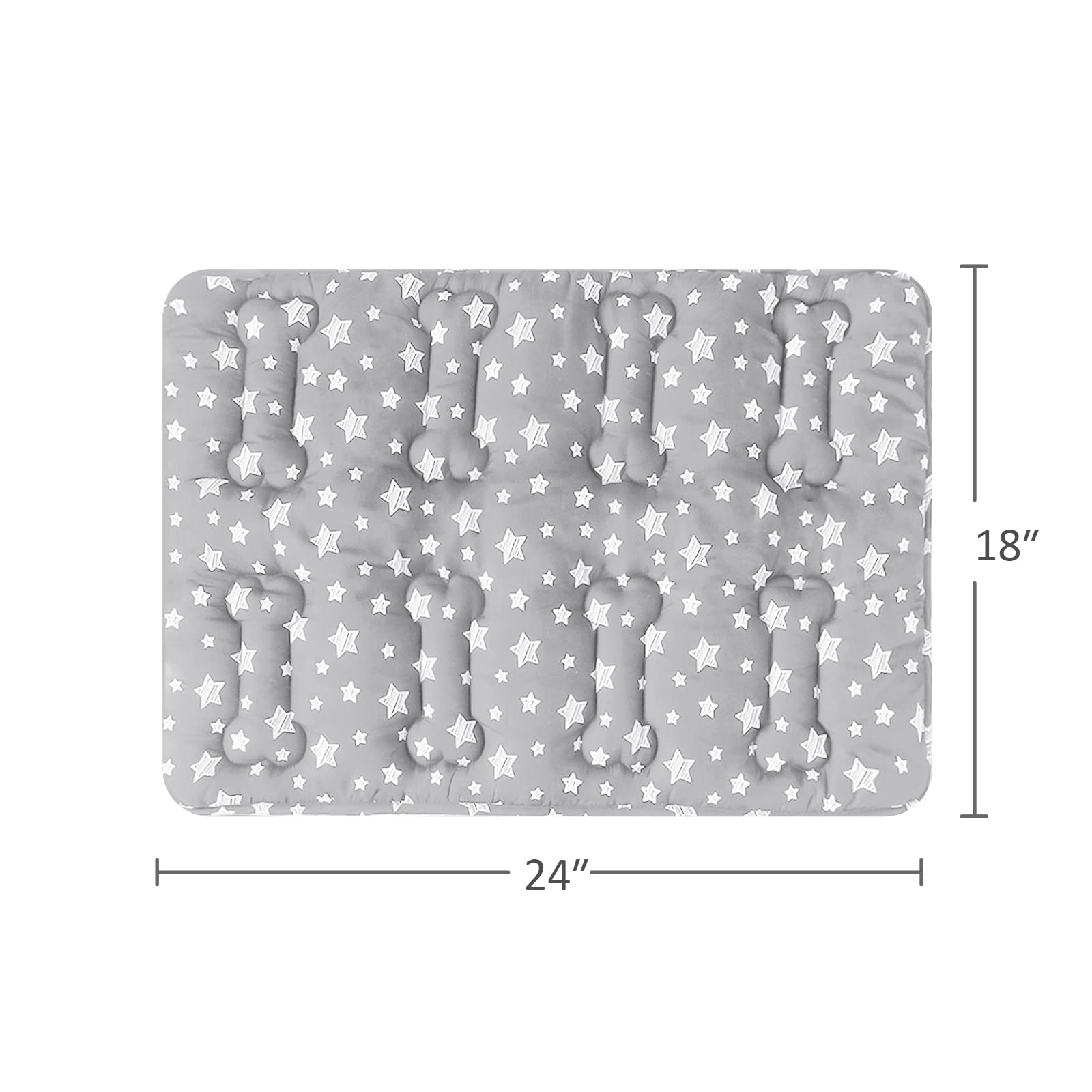 Dog Crate Mat (24'' X 18'') 2 Pack, Soft Dog Bed Mat with Cute Prints, Personalized Dog Crate Pad, Anti-Slip Bottom, Machine Was