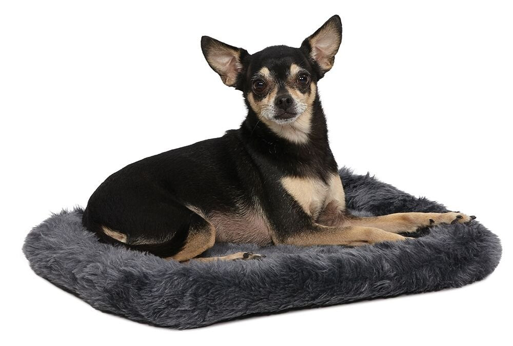 Midwest Quiet Time Bolster Gray Dog Bed, 18' L X 12' W, Xx-Small