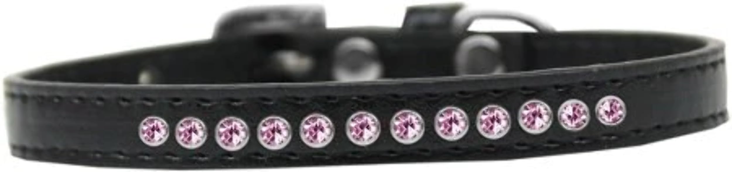 Dog, Puppy & Pet Fashion Collar, "Light Pink Crystal Rimsets" Lavender 16