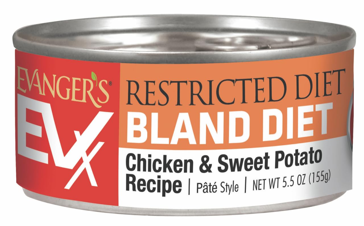 Evangers EVX Restricted Diet Bland Recipe Canned Cat Food - 24 Count, 5.5 oz Each - Chicken & Sweet Potato in Broth - Simple Re