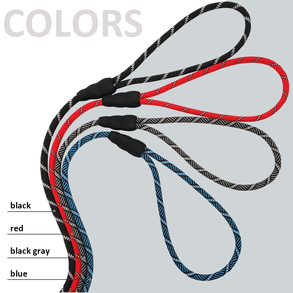 Sepxufore Reflective Long Slip Lead Dog Leash Anti-Choking 12 Ft/20 Ft/30 Ft/50 Ft Rope Training Leash For Medium Dogs Small Puppy Pets (30Ft, Red)