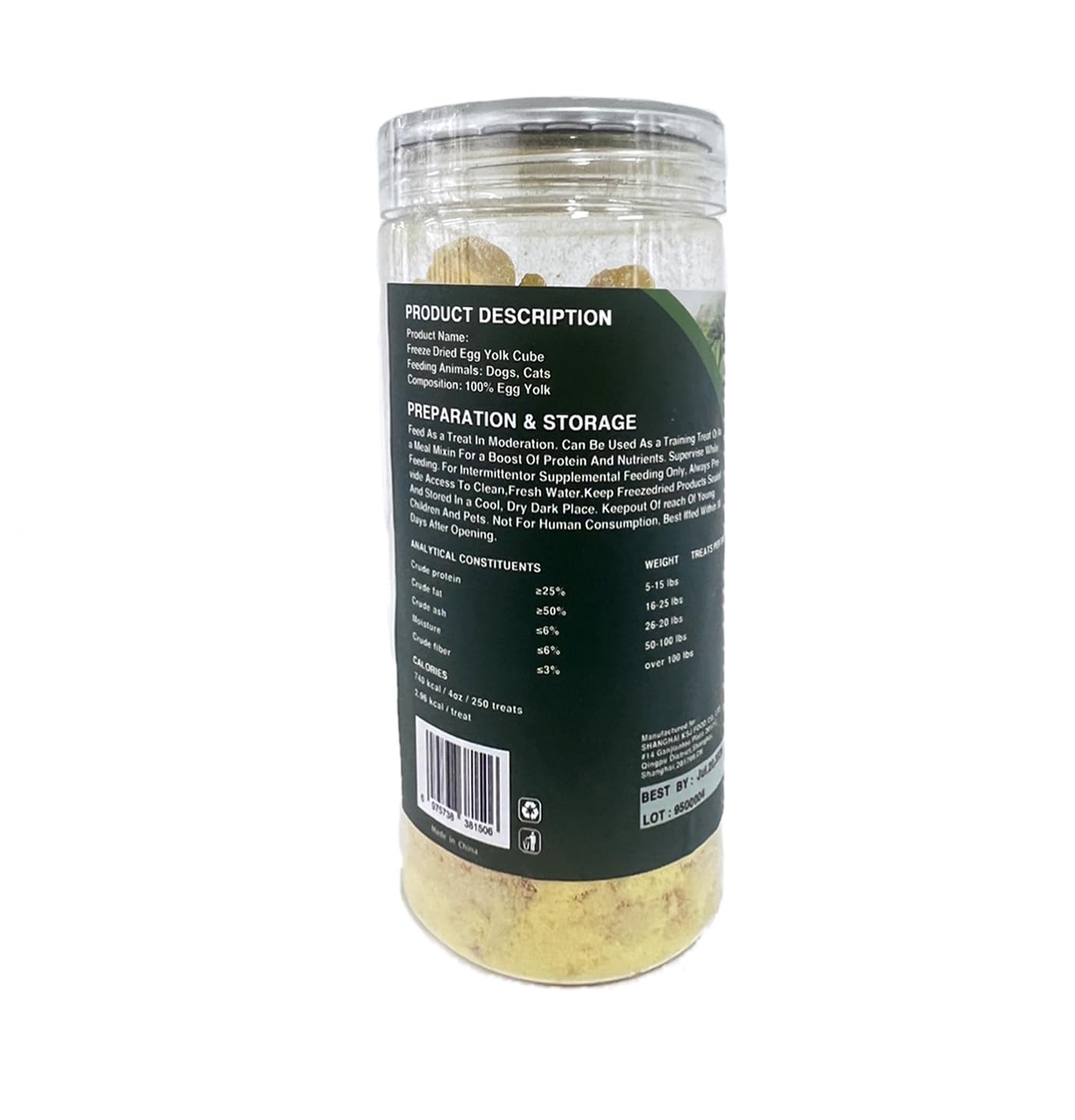 Freeze-Dried Egg Yolk Training Raw Single Ingredient Cat Treats, Solve Pets Picky Eating Problem(Egg Yolk)