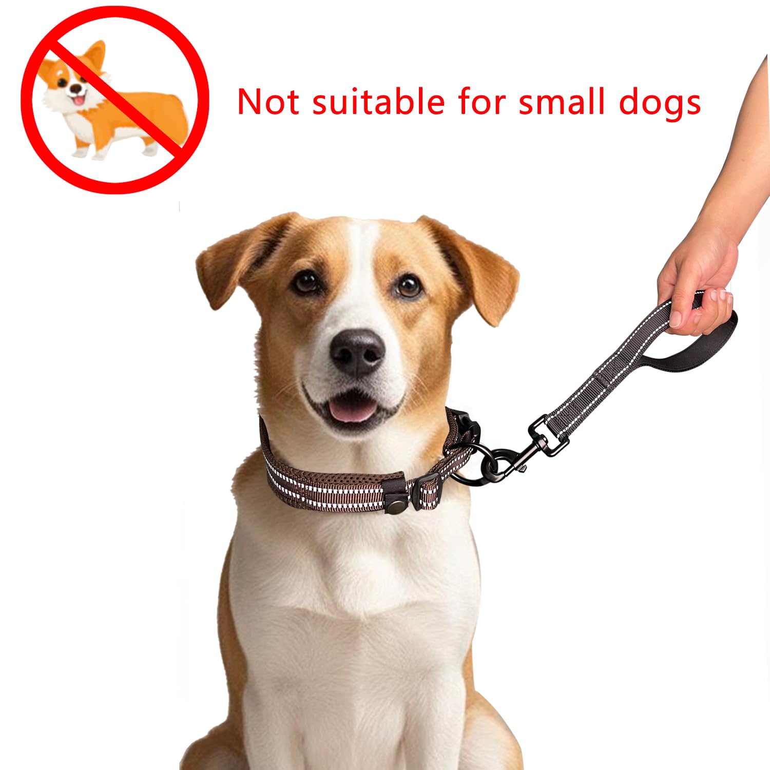 CHMETE Short Dog Leash Heavy Duty Dog Leash with Comfortable Padded Handle Reflective Training Dog leashes for Medium Large Dogs