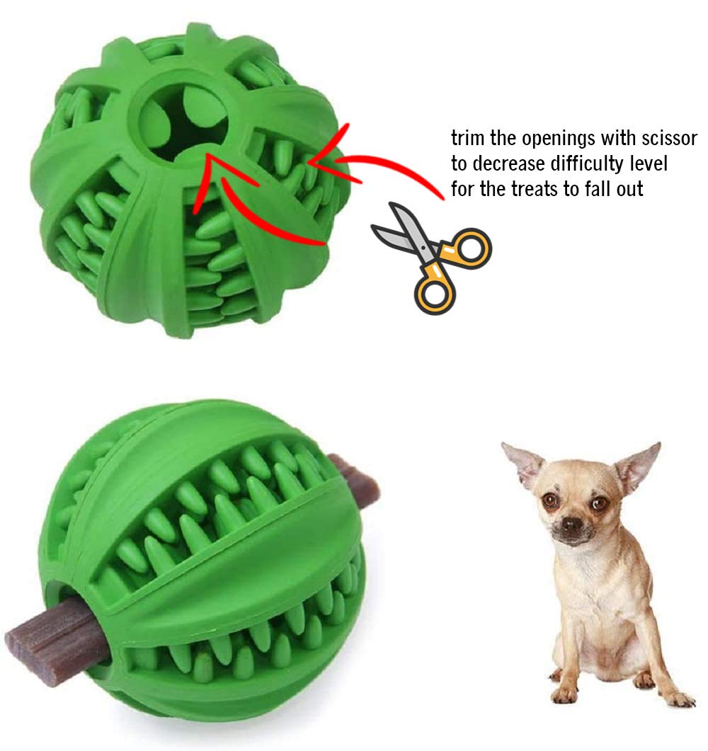 ONTWOPETS Dog IQ Ball Toy - Interactive Dog Enrichment, Mental Stimulation Treat Embedding Rubber Ball Reduce Boredom (2 inches)