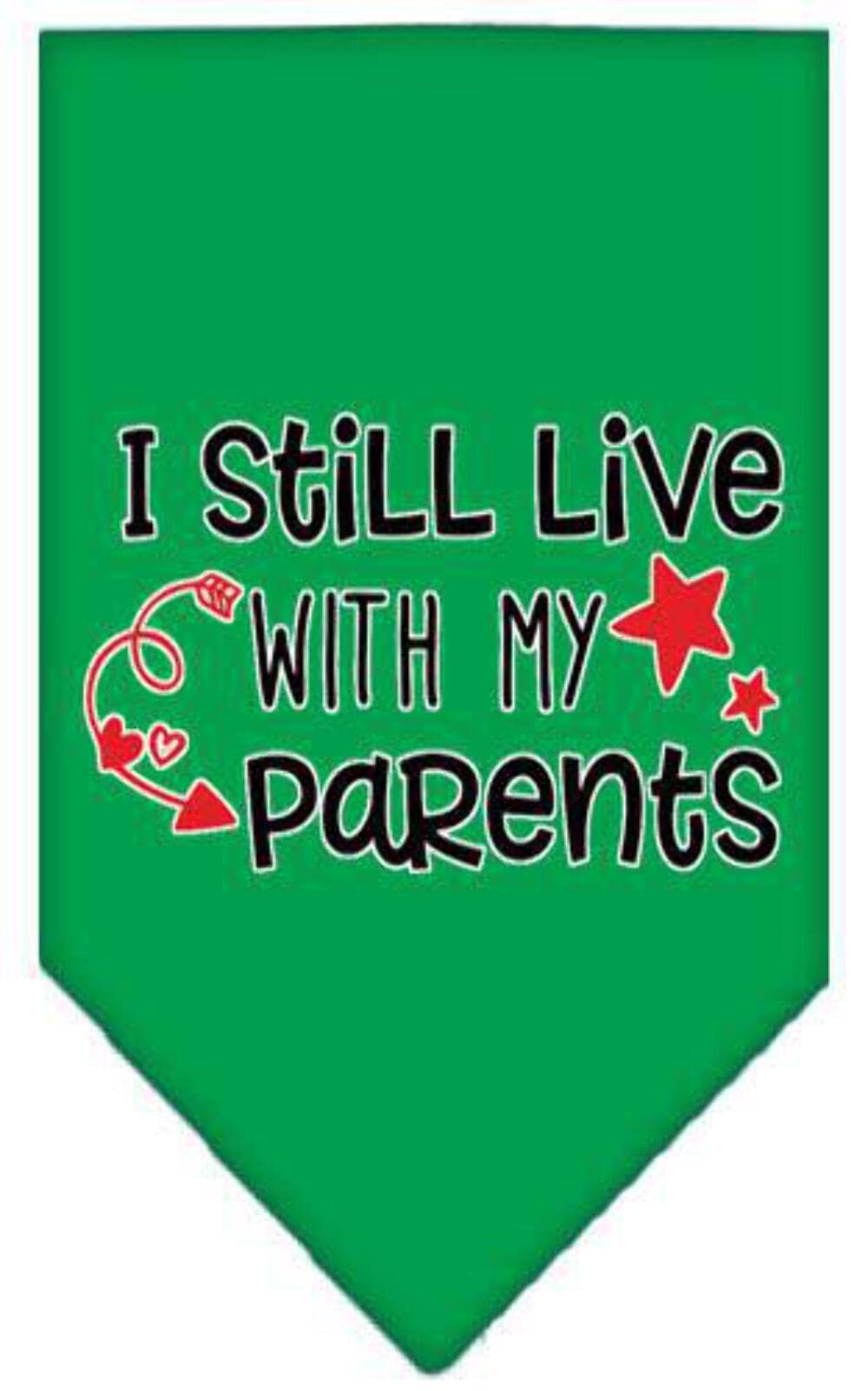 Pet and Dog Bandana Screen Printed, "I Still Live With My Parents" Orange Small