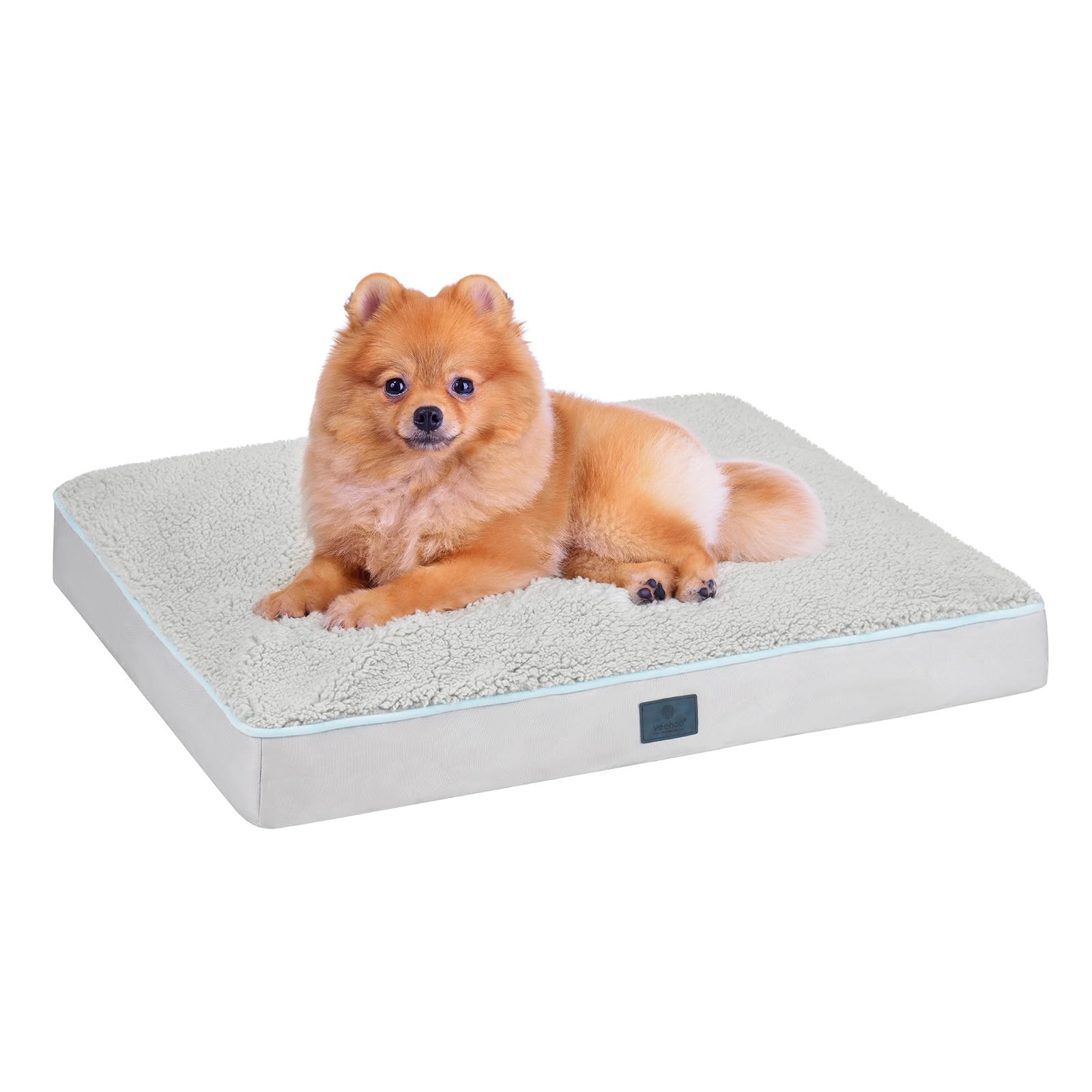 Veehoo Waterproof Dog Bed Medium Size Dogs-Plush Sherpa Medium Washable Dog Bed With Removable Cover & Waterproof Inner Liner, S