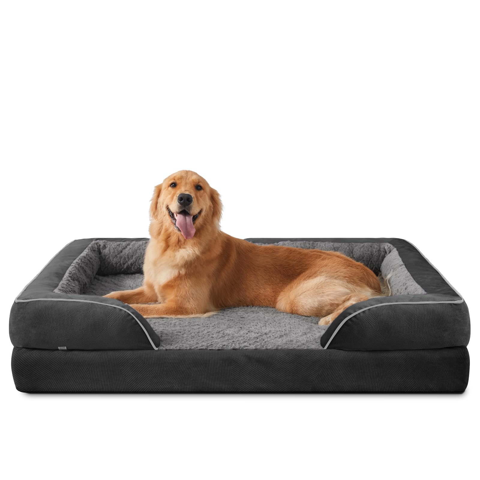 INVENHO Orthopedic Dog Beds Large Sized, XL Egg-Crate Foam Dog Couch with Washable Removable Cover, Waterproof Lining and Nonski