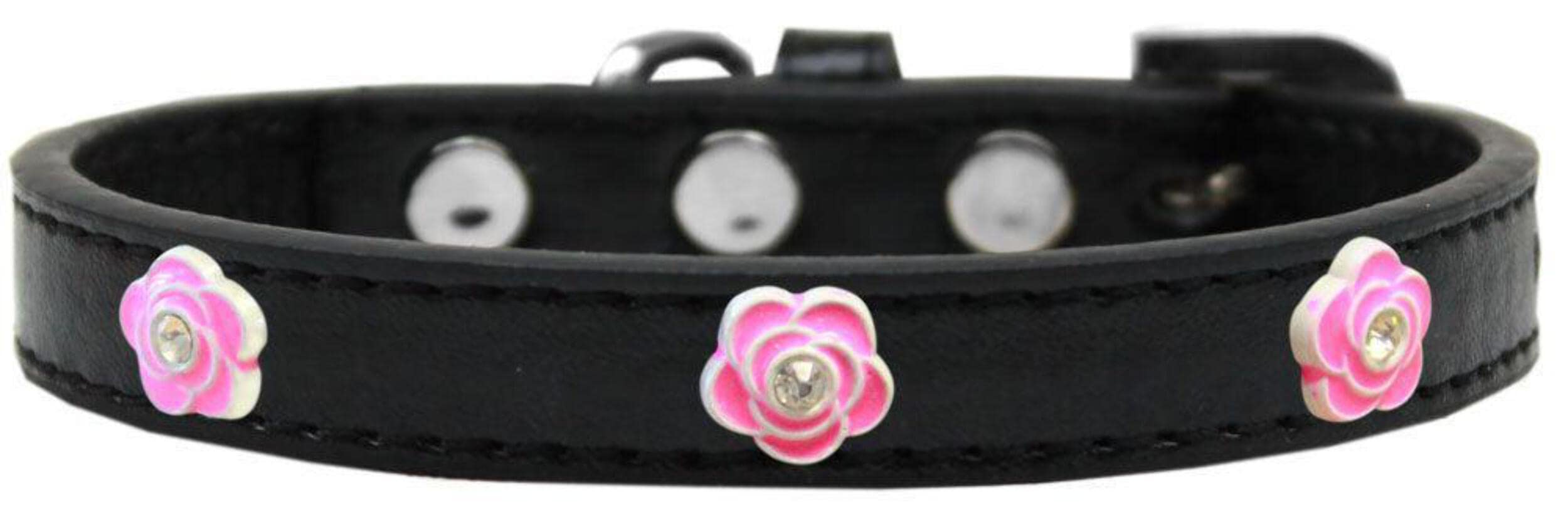 Mirage Pet Products Bright Pink Rose Widget Dog Collar Purple Ice Cream, Size 10