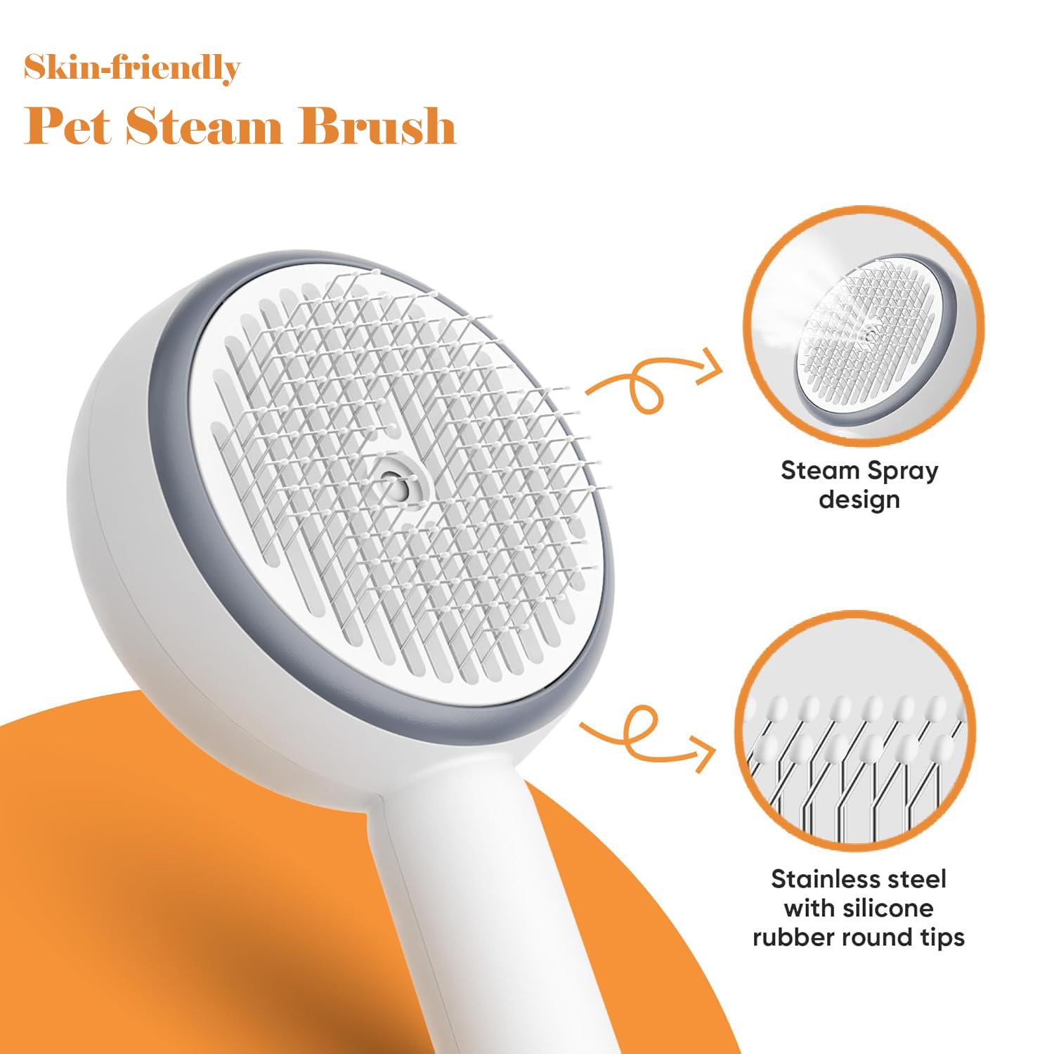 Cat Steam Brush, 3 In 1 Comb For Shedding, One-Click Hair Removal Brush With Steam, 2025 New Spray Pet Grooming Brushes For Dogs
