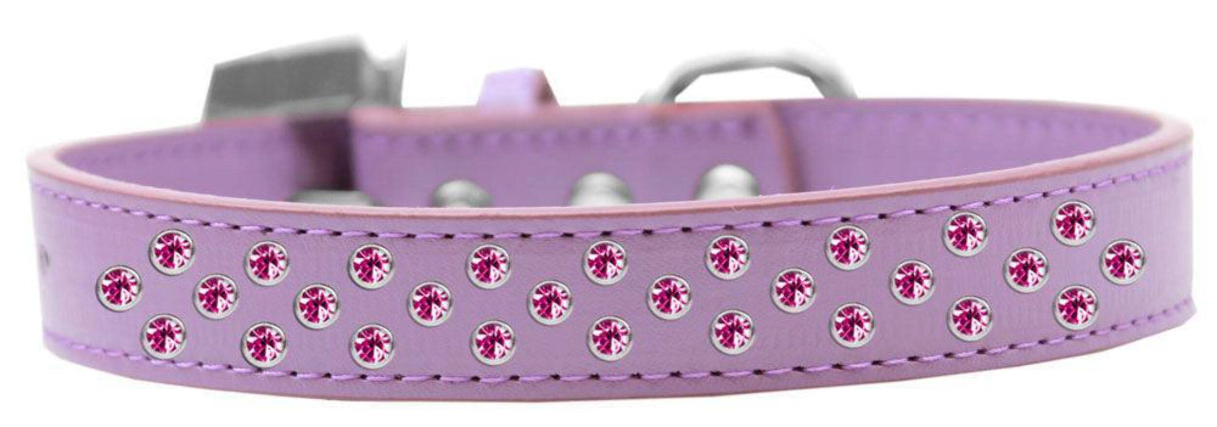 Dog, Puppy & Pet Fashion Collar, Bright Pink Crystal Rimsets Sprinkles Lavender 16