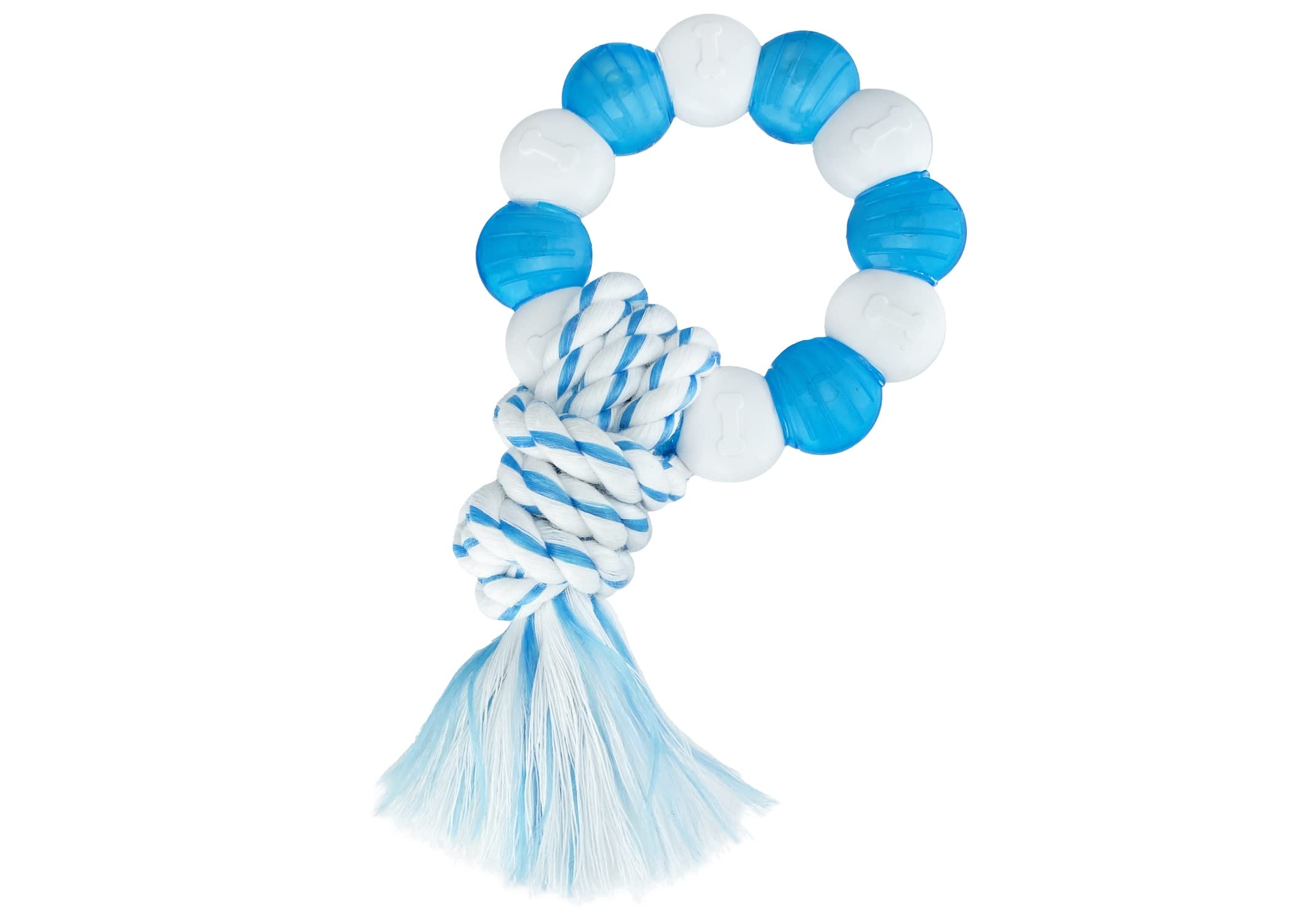 Multipet Canine Clean Peppermint Nubby Ring with Rope for Small Breeds and Puppies, 6 Inches