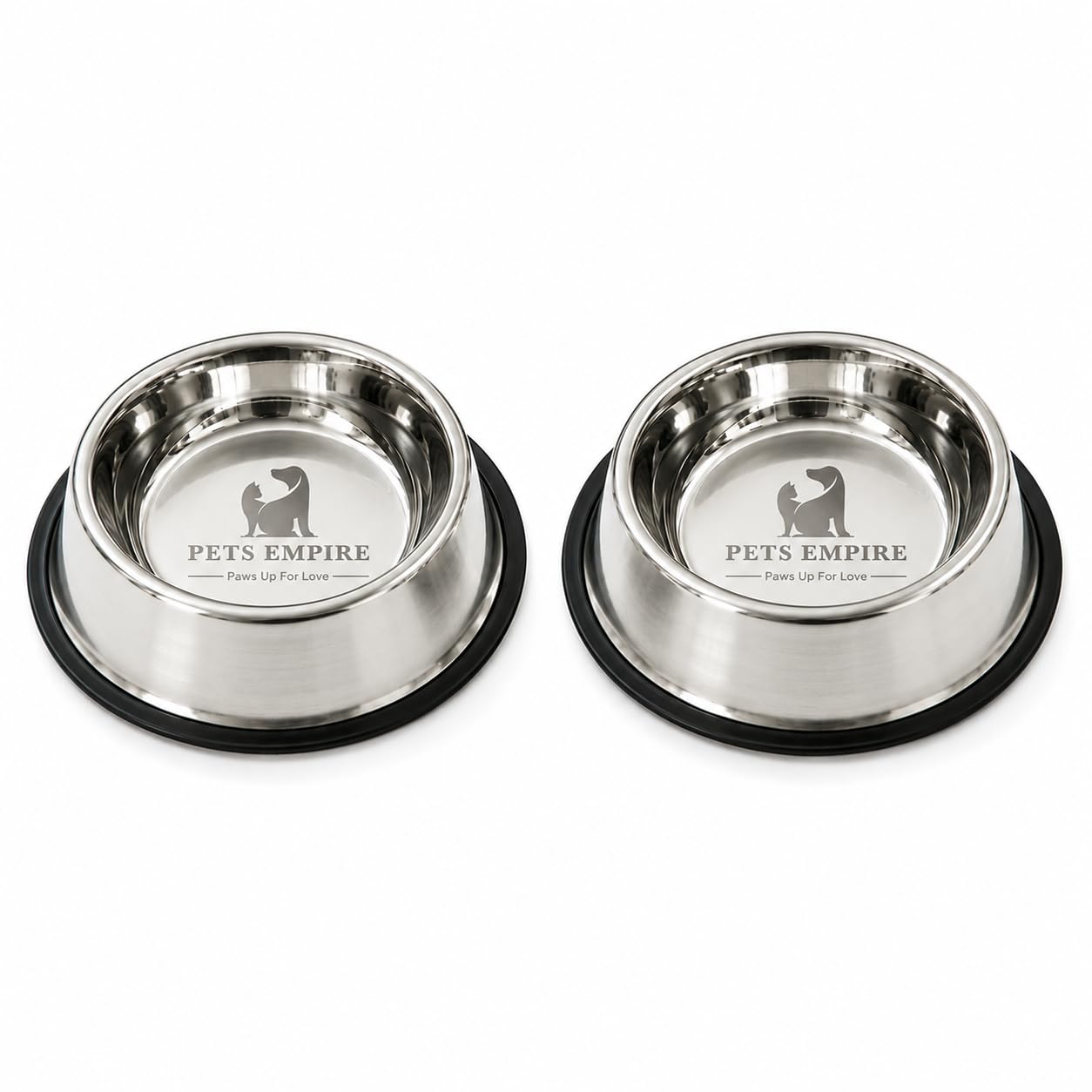 Pets Empire Stainless Steel Feeding Bowl For Medium Breed Adult Dogs & Giant Breed Puppies | Large (200Ml X 2)