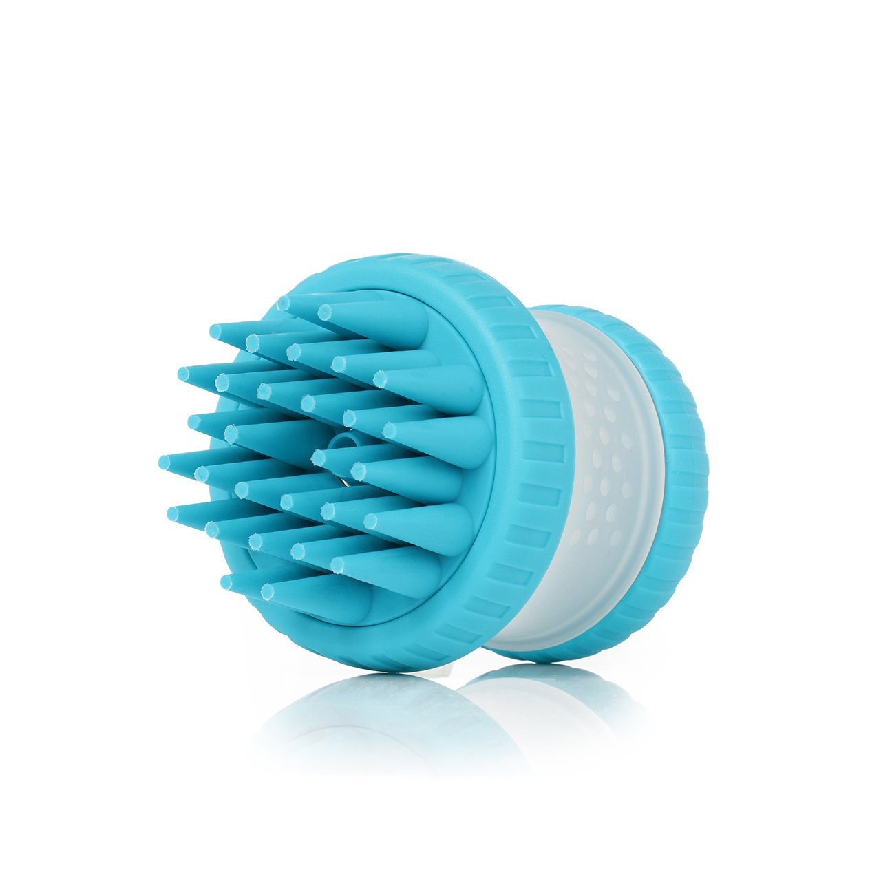 Dexas ScrubBuster Silicone Dog Washing Brush, Built-in Shampoo Reservoir, Blue, One Size, Model PW73022-312