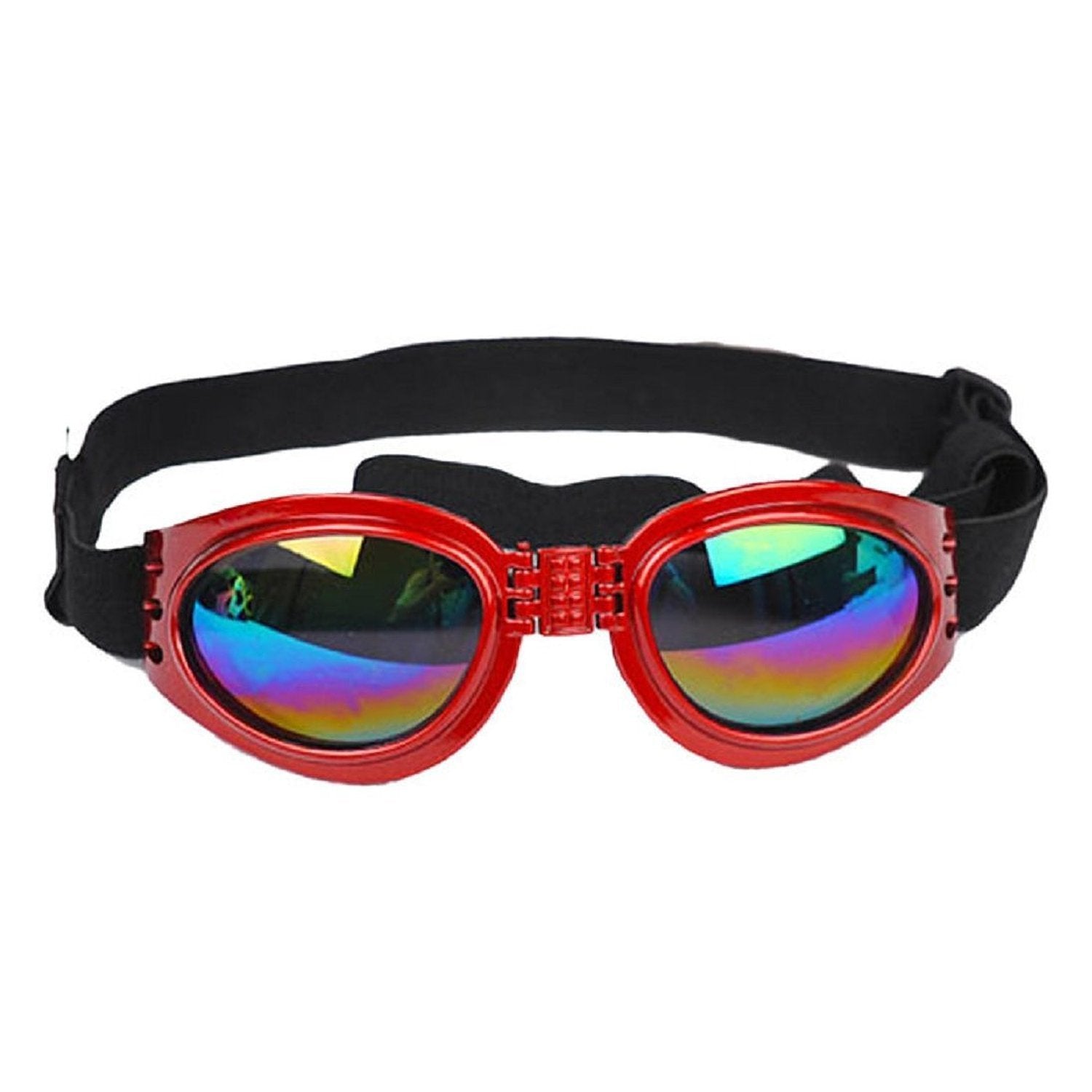 Foldable Dog Sunglasses Pet Goggles For Dog Eye Protection Outdoor Sport Sunglasses For Midium Large Dogs (Red)