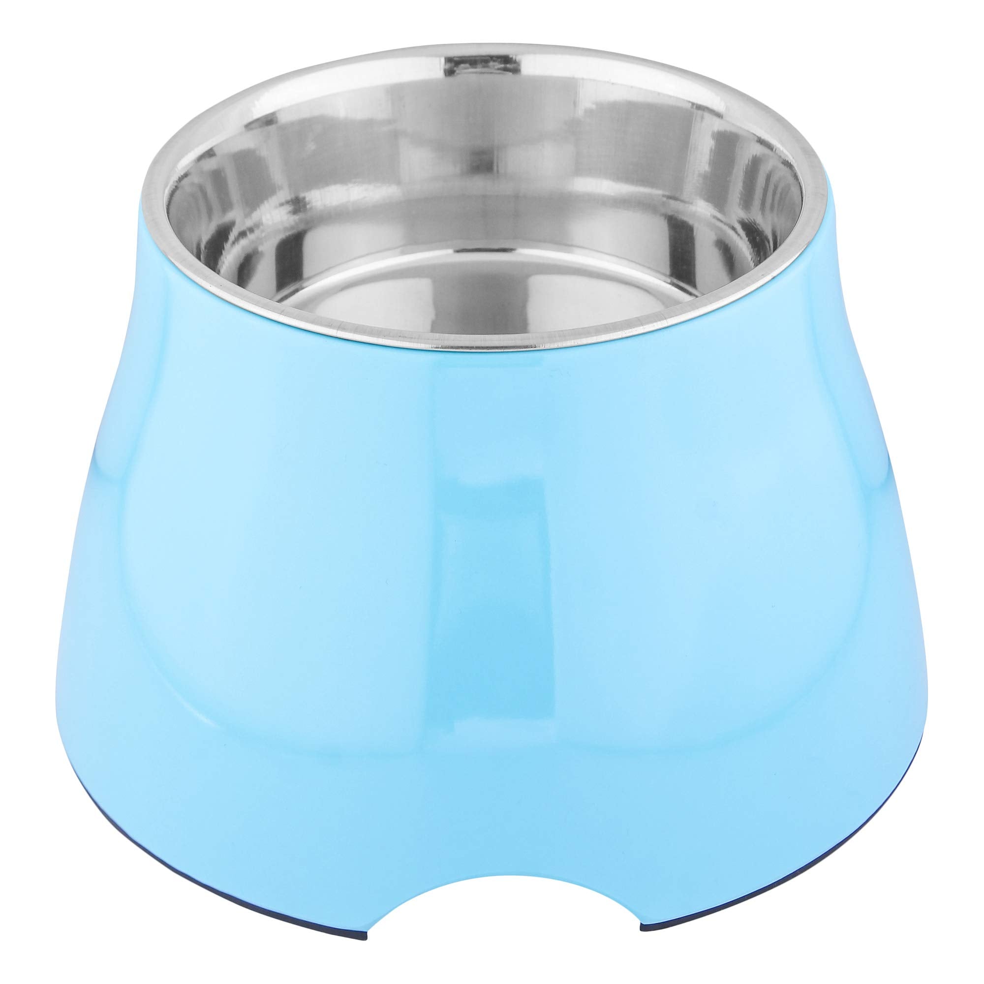 Animax Anti Skid Stainless Steel Dog Food Bowl (Multicolor)  Medium520 Ml (Blue)