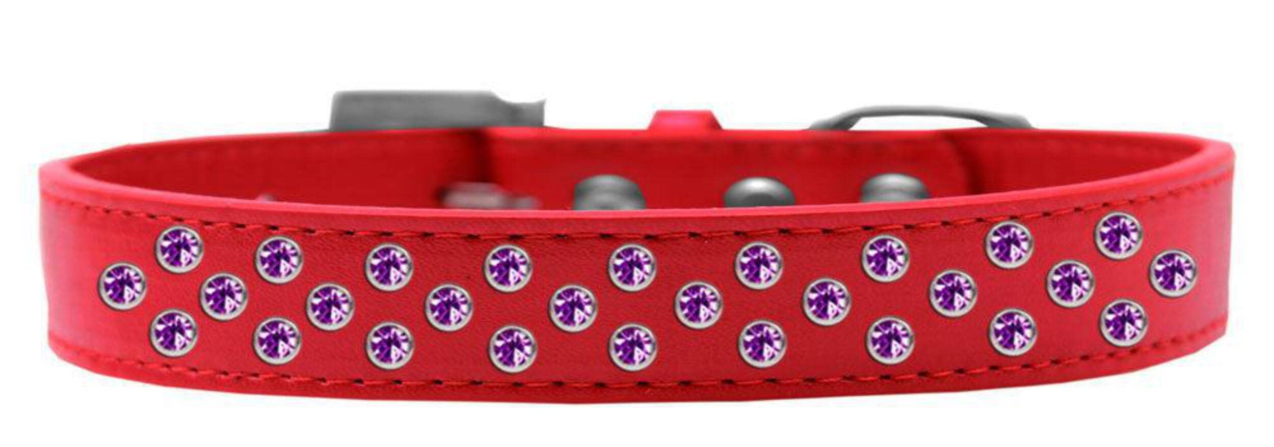 Mirage Pet Products Sprinkles Dog Collar with Purple Crystals, Size 14, Aqua