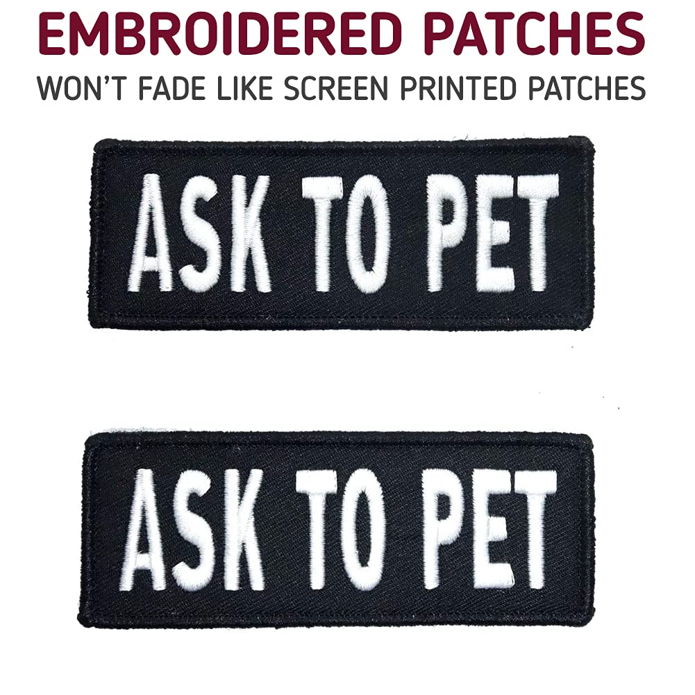 Leashboss Service Dog Patches for Harness | hook and loop Patches for Dog Harness or Vest | Do Not Pet Patch, Dog in Training, S