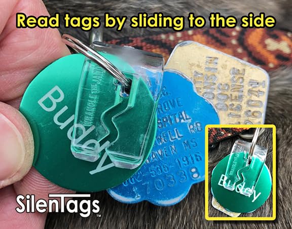 Silentags Pet Tag Silencer Clip It On, Jingle'S Gone! -Clear