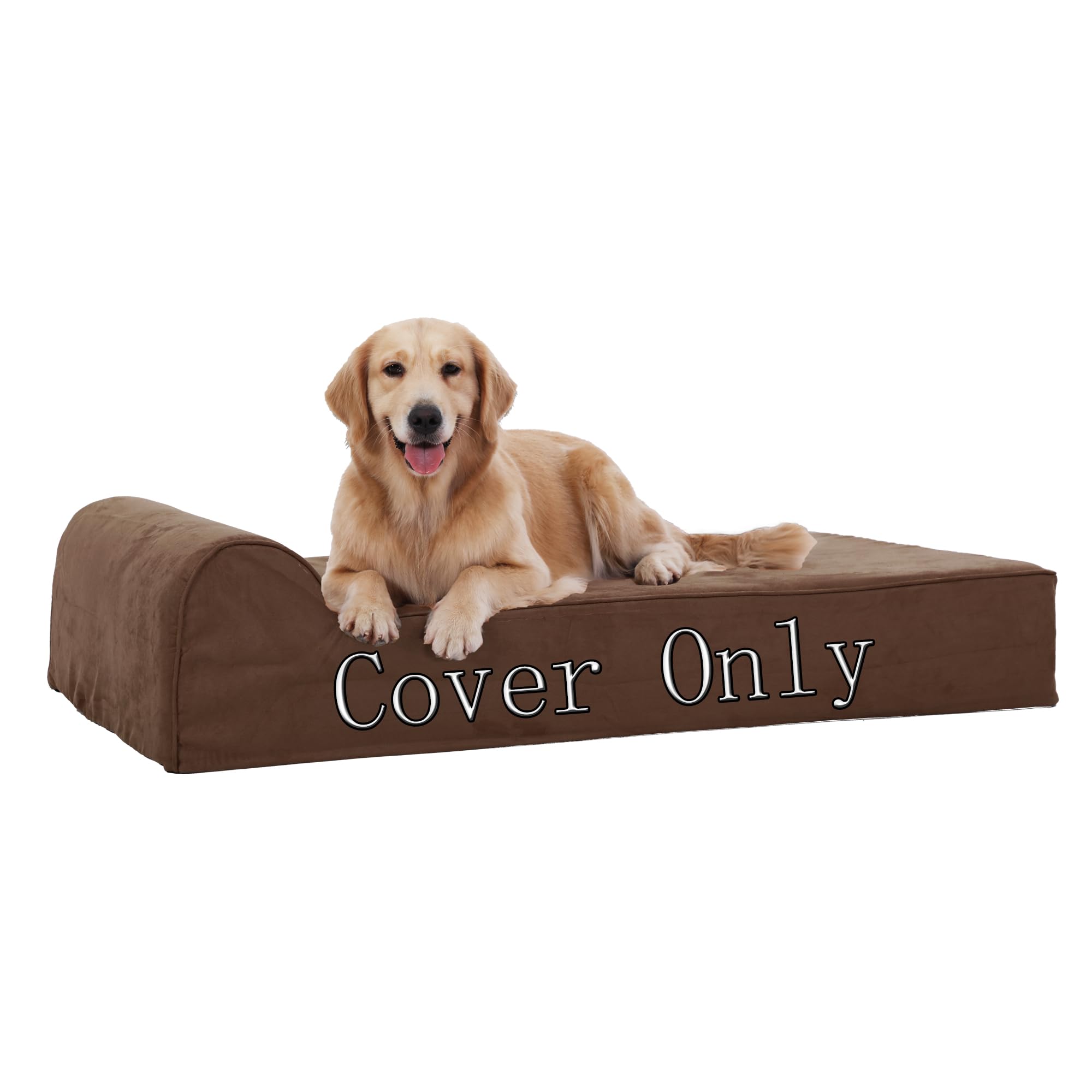 Rainmr Large Dog Bed Cover - Large Replacement Case For Memory Foam Pet Bed, Dog Bed Liner With Zipper, L Size, Chocolate, Cover
