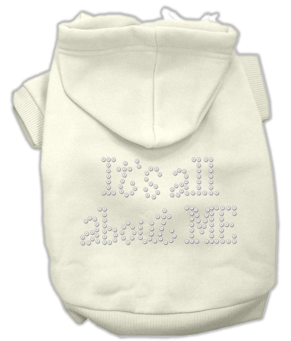 Mirage Pet Products 14-Inch It's All About Me Rhinestone Hoodies, Large, Red