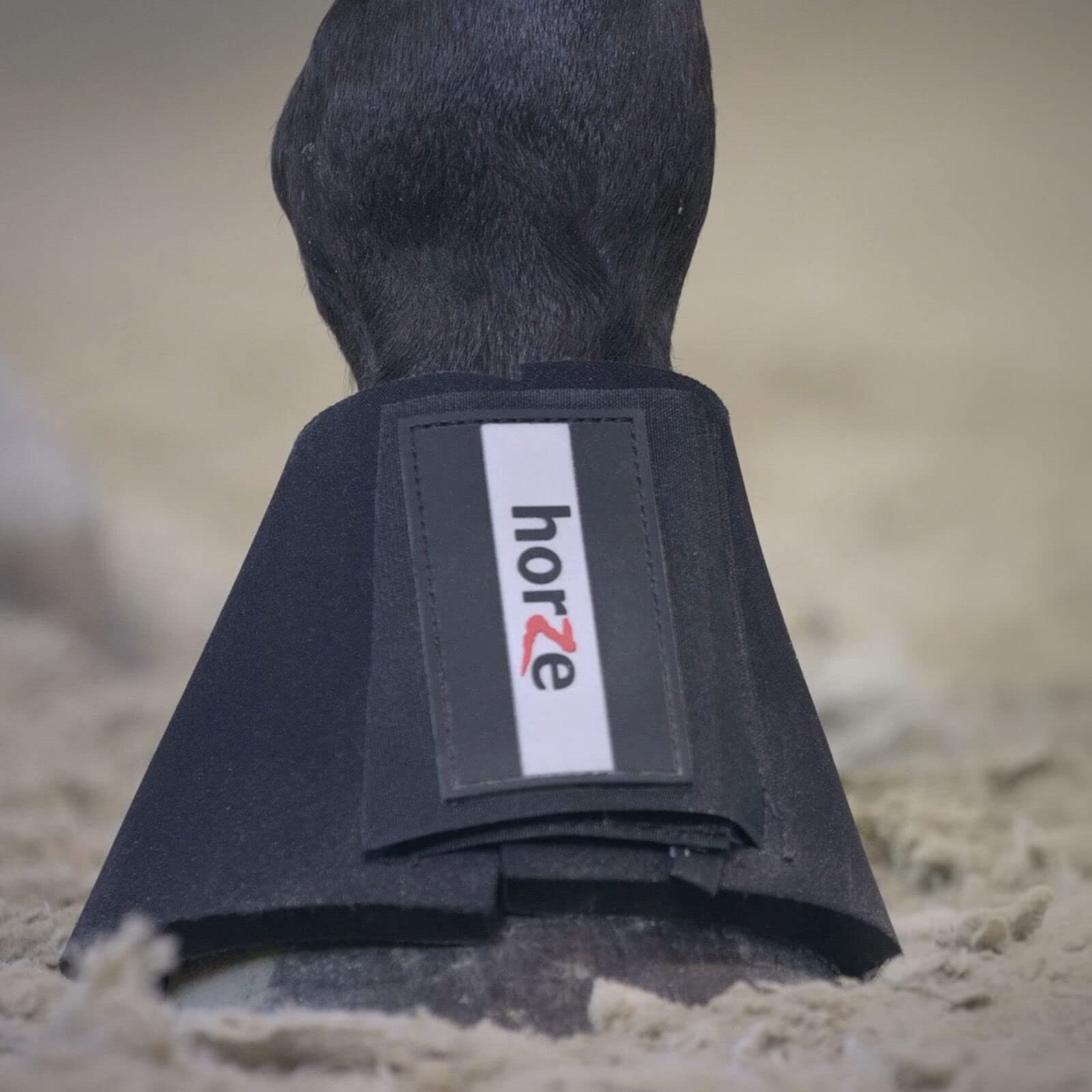 Horze Pro Overreach Bell Boots For Horses | Neoprene Pair - Black - S