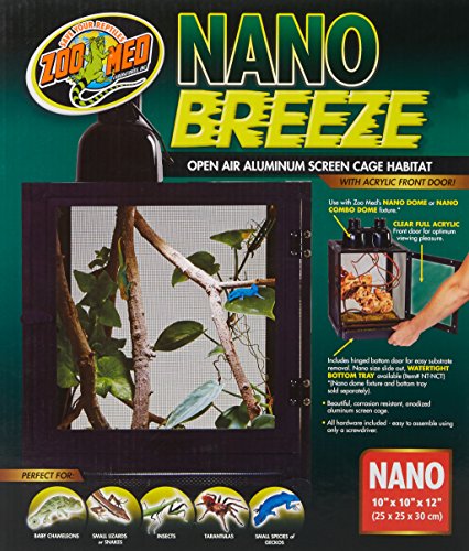 Zoo Med Nano Breeze Aluminum Screen Cage Habitat - 1 Pack (10L x 10W x 12H)