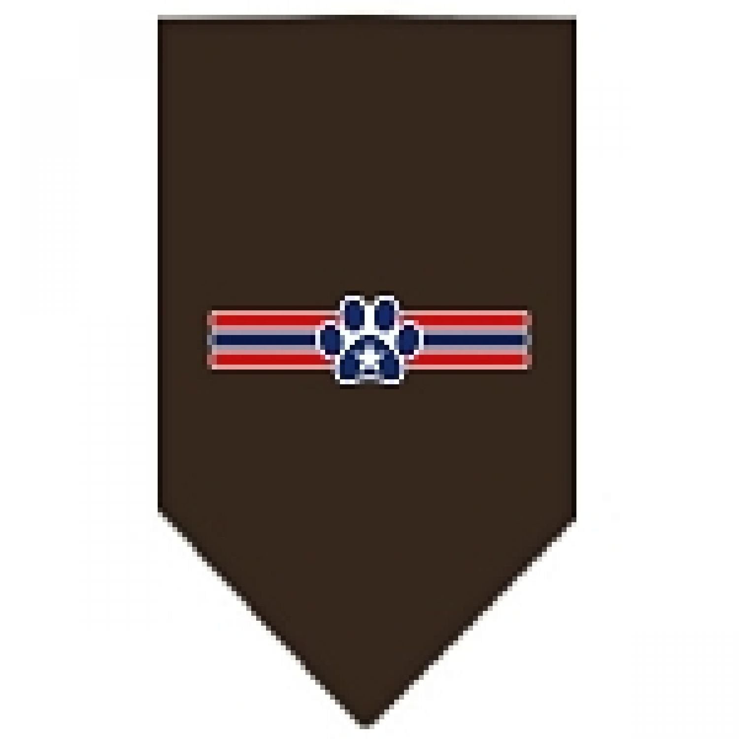 Mirage Pet Products Patriotic Star Paw Screen Print Bandana, Large, Cocoa