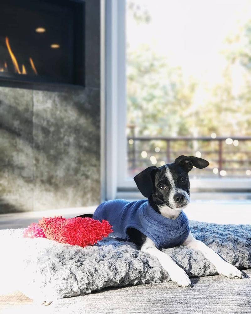 Gooby Stretch Fleece Vest Dog Sweater - Indigo Blue, 2X-Large - Warm Pullover Super Stretchy Fleece Dog Jacket for Small to Larg