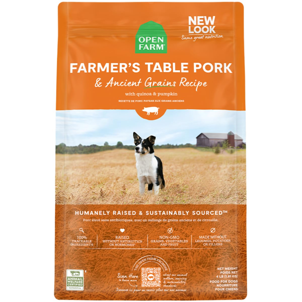 Open Farm Ancient Grains Dry Dog Food, Humanely Raised Meat Recipe with Wholesome Grains and No Artificial Flavors or Preservati