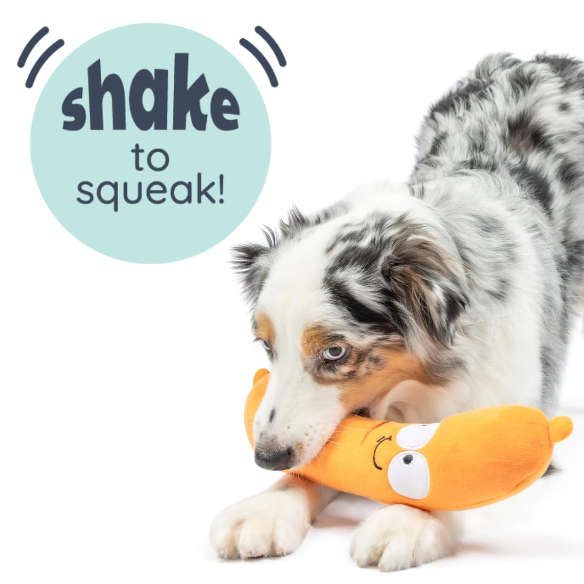 Huxley & Kent For Dogs - Sammy Sausage (Small) - Power Plush Dog Toy With Squeaker - Fun, Durable - H&K Squeaky Funny Dog Toy