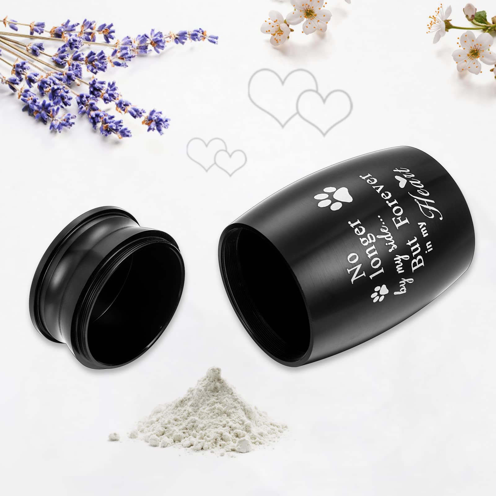 Xiuda 2.8 Inches Mini Pet Memorial Small Urns For Dog And Cat Ashes, Stainless Steel Cremation Urn, Pet Paw Print Keepsake Urn F